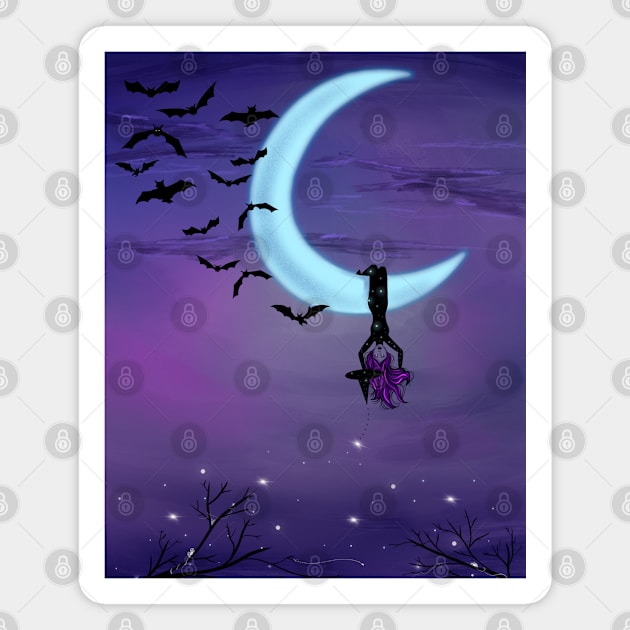 Moonbeam witch Magnet by Whettpaint